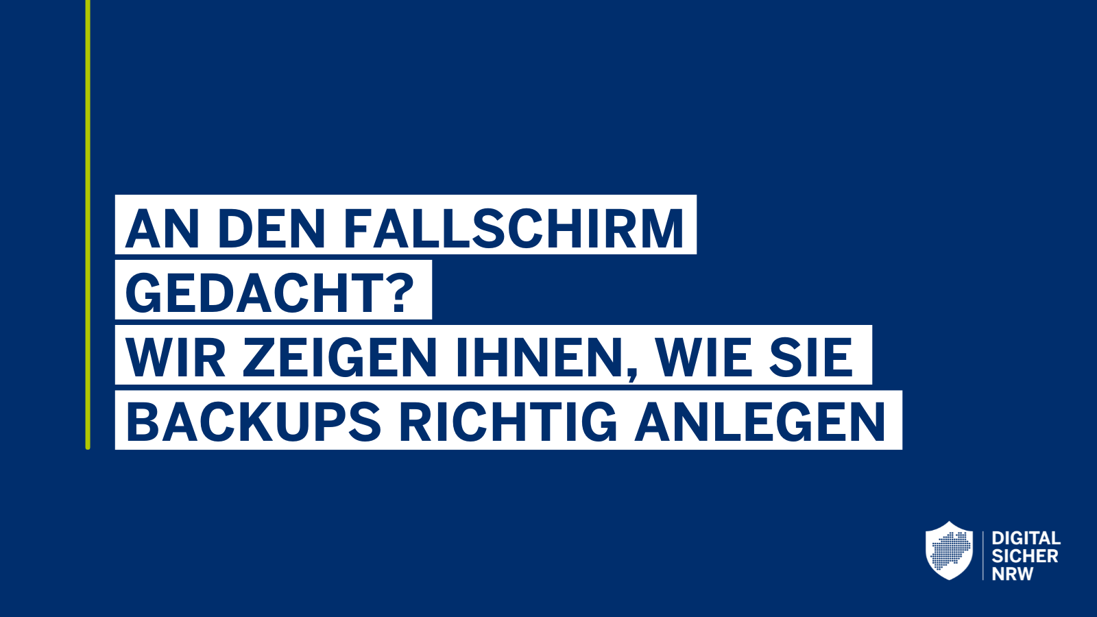 An den Fallschirm Gedacht?  Wir zeigen ihnen, wie Sie Backups richtig anlegen