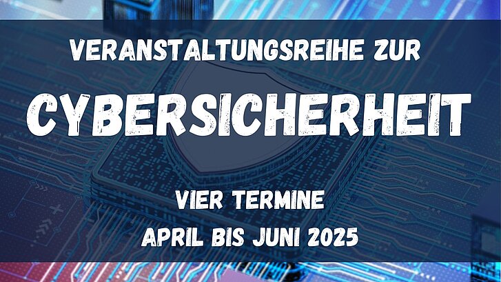 Aufschrift der Veranstaltungsreihe auf einem blauen Hintergrund