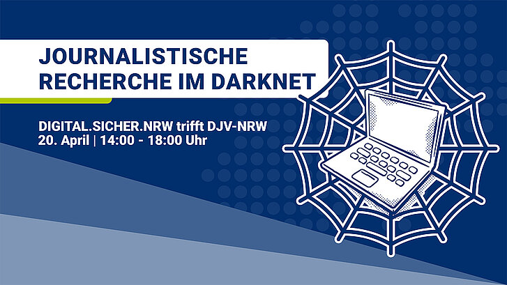 Ein Laptop in einem Spinnennetz